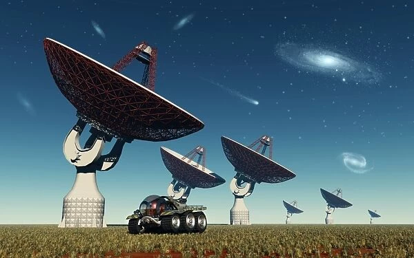 A deep space tracking station on an alien planet