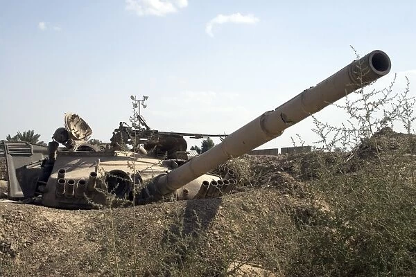 Destroyed Iraqi tanks near Camp Slayer, Baghdad, Iraq