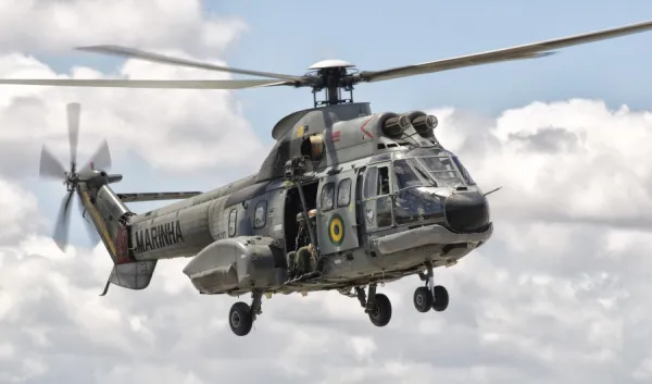 A Eurocopter AS332 Super Puma helicopter of the Brazilian Navy