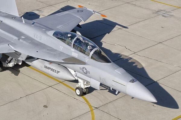 An F  /  A-18 Super Hornet of the U. S. Navy air test and evaluation squadron