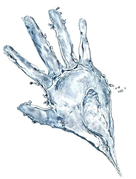 Human hand made by water splash