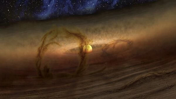 Magnetic loops carry gas and dust above disks of planet-forming material circling stars