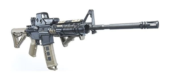 Rock River Arms AR-15 rifle equipped with combat light