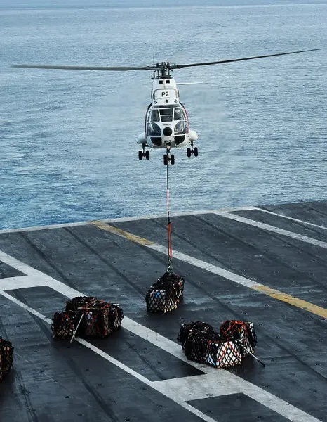 SA 330 Puma Helicopter Supplies USS Theodore Roosevelt Art