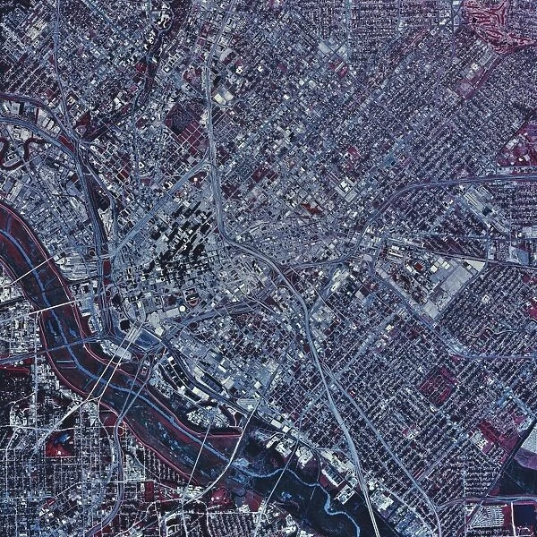 Satellite view of Dallas, Texas