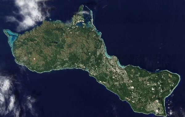 Satellite view of the island of Guam