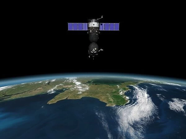 A Soyuz TMA-M spacecraft in low Earth orbit