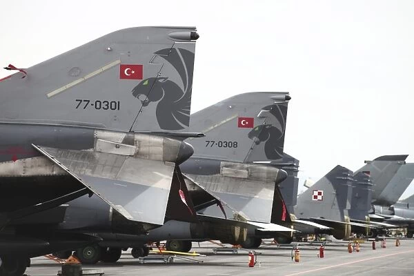 Turkish and Polish aircraft tails, Albacete Airfield, Spain