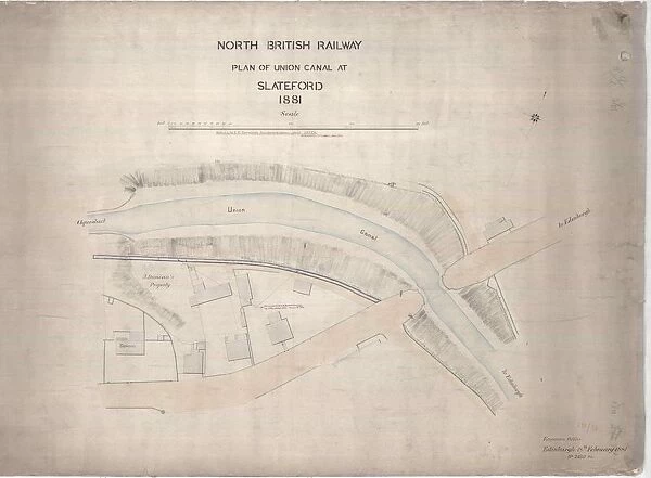 North British Railway Plan of Union Canal at Slateford