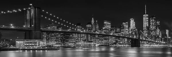 NYC Nightly Impressions - Panoramic Monochrome
