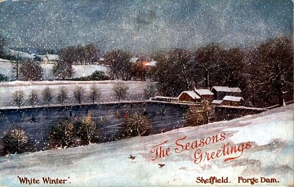 White Winter at Forge Dam, Whiteley Woods, Sheffield, Yorkshire, 1908