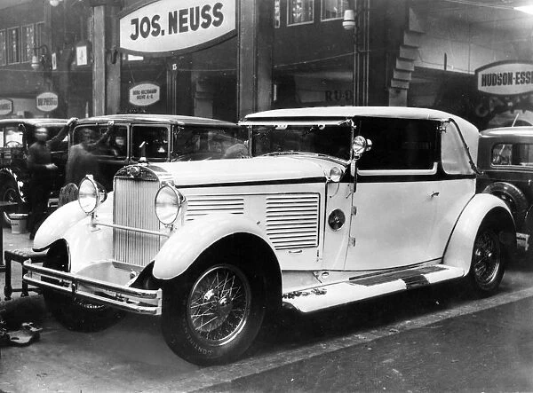 1928 Audi Imperator at motor show. Creator: Unknown