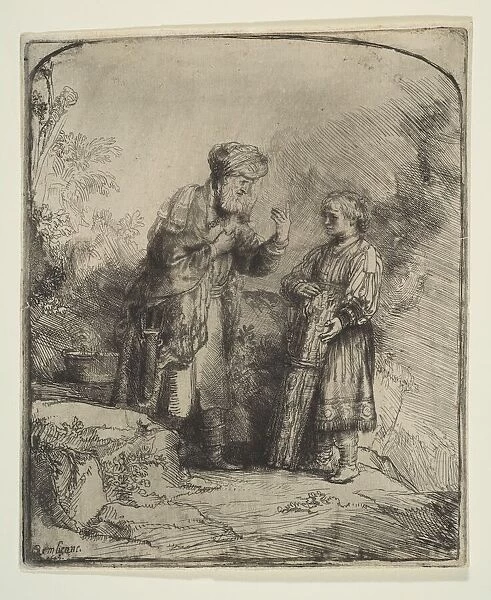 Abraham and Isaac, 1645. Creator: Rembrandt Harmensz van Rijn