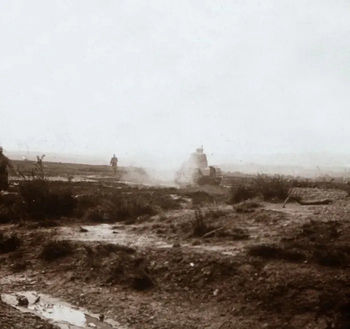 Framed Print : WWI Tank Advancing Print