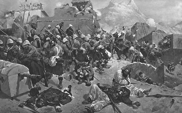 The Afghan War, 1878-80: 91st Highlanders and the 2nd Gurkas storming Gandia Mullah, 1901