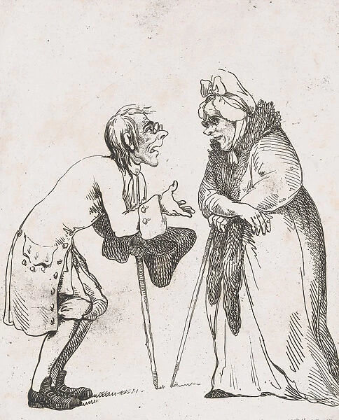 Aged Lovers, January 2, 1797. January 2, 1797. Creator: Thomas Rowlandson