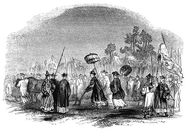 The annual spring festival, 1847. Artist: Evans