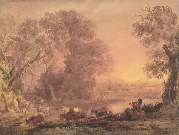 Arcadian Landscape, 1820-42. Creator: George Barret the Younger
