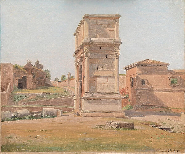 The Arch of Titus in Rome, 1839. Creator: Constantin Hansen