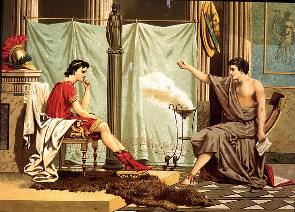 Aristotle (384-322. BC), Greek philosopher, with his pupil Alexander the Great (356-323 a