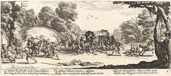 Attack on a Coach, c. 1633. Creator: Jacques Callot