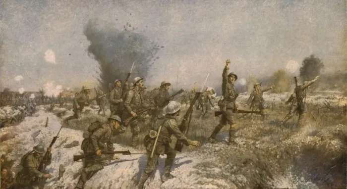 Framed Print : Attack of the Ulster Division, 1 July 1916 Print (c1930) Framed Print : Attack of the Ulster Division, 1 July 1916 Print (c1930)