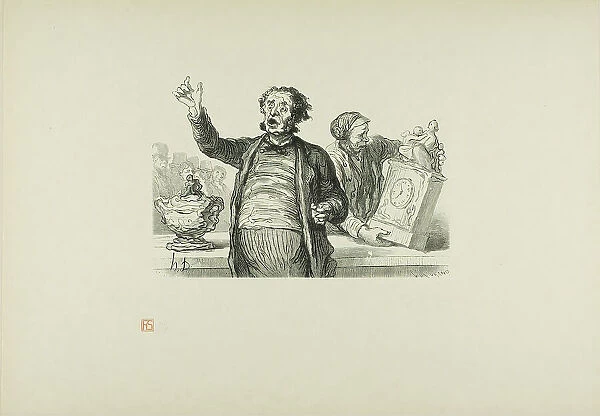 The Auction House: The Auctioneer, 1864, printed 1920. Creator: Charles Maurand