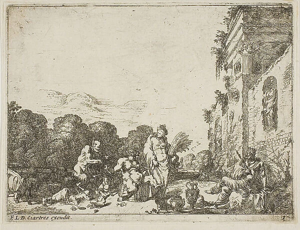 Bacchanalian Scene with Allegorical Figures, n.d. Creator: Johann Wilhelm Bauer
