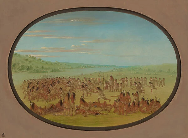 Ball-Play of the Women - Sioux, 1861  /  1869. Creator: George Catlin
