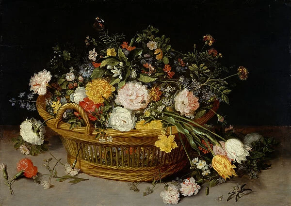 A Basket of Flowers, probably 1620s. Creator: Jan Brueghel the younger