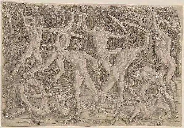 Battle of the Nudes, 1470s-80s. Creator: Antonio del Pollaiuolo (Italian, 1431  /  32-1498)