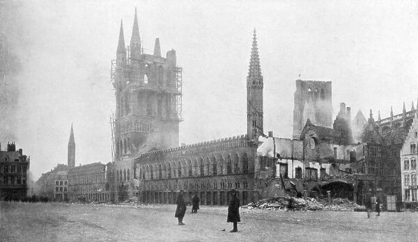 The Belfry and Cloth Hall of Ypres, Belgium, 24 November 1914