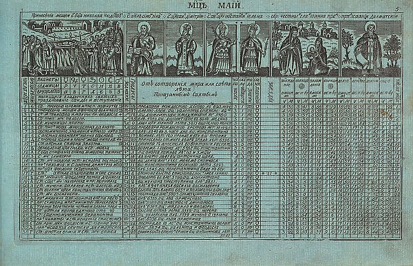 Calendar of Jacob Daniel Bruce, 1709, c.1780. Creator: Anonymous master