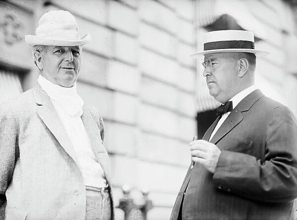 Charles Cominskey, Owner of Chicago White Sox, Left, with Ben Johnson, Pres. Of American... 1912. Creator: Harris & Ewing. Charles Cominskey, Owner of Chicago White Sox, Left, with Ben Johnson, Pres. Of American... 1912