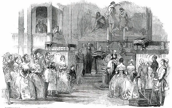 Christening of the Infant Prince Arthur, in the Royal Chapel, at Buckingham Palace, 1850. Creator: Unknown
