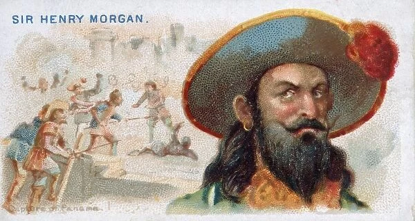 Cigarette Card Sir Henry Morgan, Capture of Panama, pub. 1888 (colour lithograph)