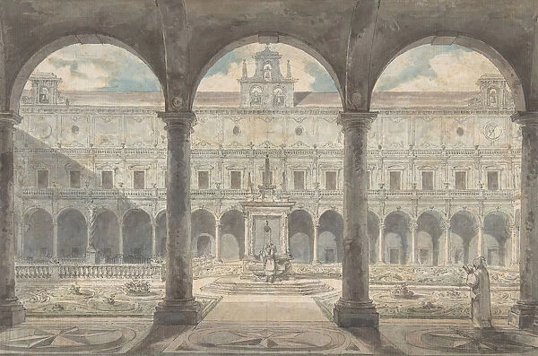 Cloister of the Certosa di San Martino, Naples, ca.1777-1779. Creator: Louis Jean Desprez