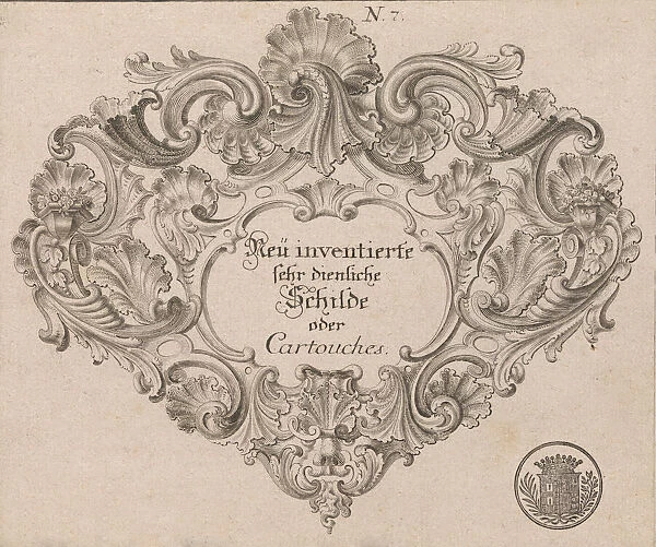 Design for a Cartouche, Plate 1 from Neüinventierte sehr dienstiche Schil