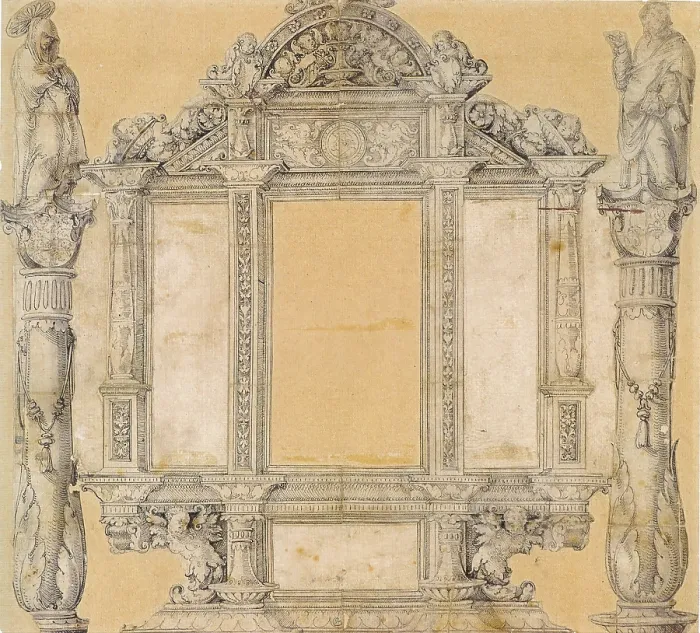 Framed Print : Print of Draft for the St. Martin Altar Retable Framework Framed Print : Print of Draft for the St. Martin Altar Retable Framework