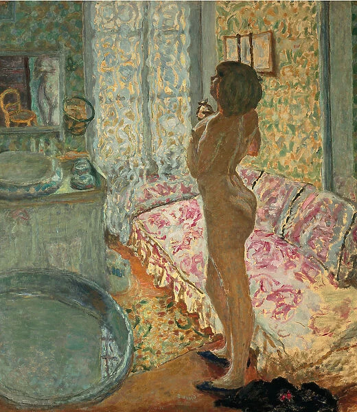 The Dressing Room with Pink Sofa (Female Nude in Backlight), 1908