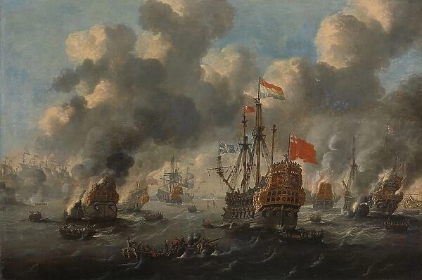 The Dutch Raid on the Medway, 1667, c.1670. Creator: Unknown