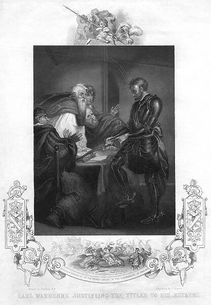 Earl Warenne justifying the title to his estates. Artist: J Rogers