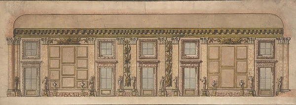 Elevation of the Gallery in the Palazzo Doria-Pamphilj, Rome, ca. 1650. Creator: Anon