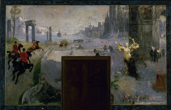 Esquisse pour l'Hôtel de Ville de Paris : Art, Mouvement, Travail, Lumières, between 1889 — 1905. Creator: Alfred Philippe Roll