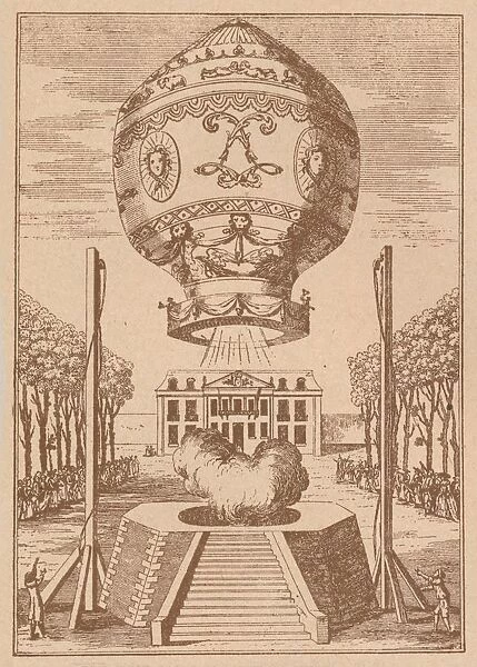 The first balloon ascent, c1785 (1919)