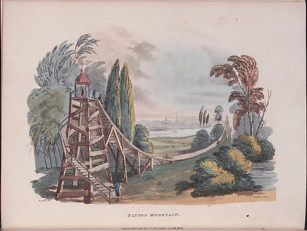 Flying Mountain (Montagnes Russes) in Little Russia, 1815. Artist: Johnston, Robert (1783-1839)