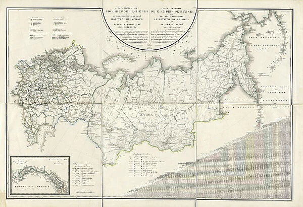General Map of the Russian Empire and the Neighboring Polish.. 1827. Creators: Vasilii Petrovich Piadyshev, Ieremin