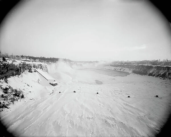 General view of falls in winter, between 1880 and 1901. Creator: Unknown