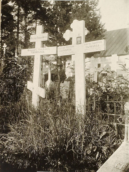 Graves in the cemetery of the Novodevichy (New Maidens ) Convent, Moscow, Russia, 1929