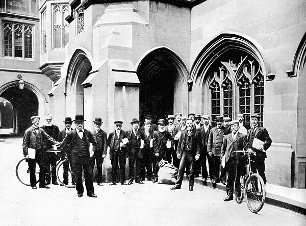 Group of Vote Office messengers, Houses of Parliament, Westminster, London, c1905